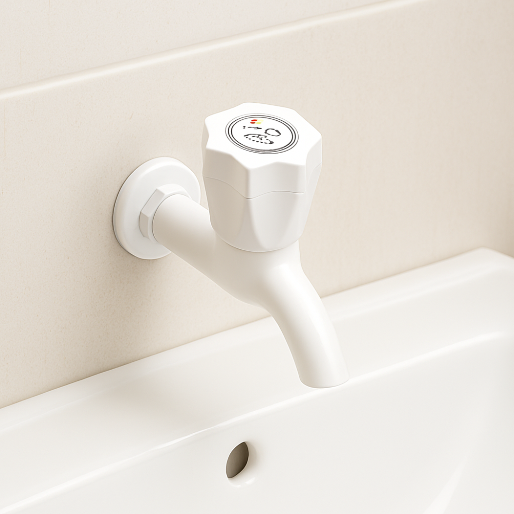 Long Body Bib Cock Tap (Pack of 2) | Premium Plastic Water Tap for Bathroom, Kitchen & Garden | Wall Mounted | Leak-Proof & Durable Design